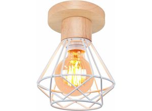 5704142156513 - Wottes - Industrielle Retro Deckenlampe Deckenleuchte Weiß Käfig Kronleuchter für Küche Café Bar Club 5704142156513 - Wottes - Industrielle Retro Deckenlampe Deckenleuchte Weiß Käfig Kronleuchter für Küche Café Bar Club