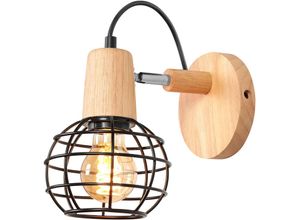 5704142157565 - Wottes - Retro Industrie Wandleuchte Innen Schwarz Wandlampe für Wohnzimmer Bad Schlaf Kinderzimmer