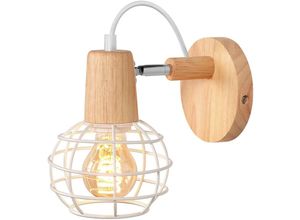 5704142157589 - E27 Modern Wandleuchte Verstellbare Weiß Wandlampe Holz Metall Deckenleuchte für Café Loft Restaurant