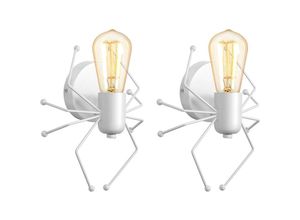 5704142157640 - Wottes - 2 Stücke Modern Wandleuchte Kreative Spinne Wandlampe Weiß Hängeleuchte für Café Küche Bar