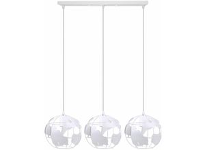 5704142159163 - Wottes - Retro Globe Pendelleuchte Modernr Kreativer Kronleuchter Metall E27 Retro Industrielle Klassisch Wohnzimmer Weiß