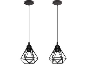 5704142159217 - Wottes - Modern E27 Pendelleuchte Glas Metall Hängelampe Weiß Höhenverstellbar Deckenleuchte Esszimmerlampe 2 Stücke