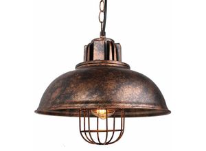 5704142159309 - Wottes - Pendelleuchte Innen E27 Retro Industrie Kreative Individuell Metall Café Bar Restaurant Hängelampe Ø33CM Rost