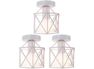 5704142159514 - Wottes - 3Pcs Deckenleuchte Modern Eingebettete Deckenlampe Eisenkunst Kreative E27 Retro Industrie (Weiß)