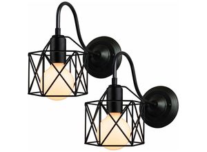 5704142160343 - Wottes - 2Pcs Wandlampe Individualität Metall Eisenkunstkäfig Industrielle Retro Bar Badezimmer Küche Dekorative Wandleuchte