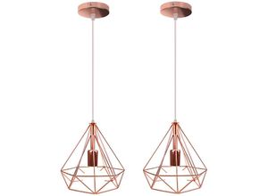 5704142160558 - Wottes - 2Pcs Retro Industrielle Schmiedeeisen Ø25CM Käfig Pendelleuchte Kreative Individualität Hängelampe