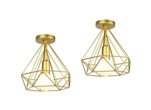 5704142160763 - Wottes - 2Pcs Eisenkunst Deckenleuchte Kreative Modern Industrielle Retro Metall Wohnzimmer Bar Restaurant Beleuchtung Lampe Ø25CM