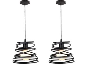 5704142170885 - 2Pcs Modern Kreative Hängelampe Wohnzimmer Retro Industrielle Schmiedeeisen Frühling Dekorative Pendelleuchte