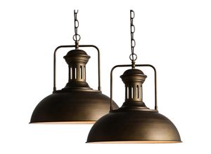 5704142171493 - Wottes - Industrie Retro Pendelleuchte Kreative Nostalgische Lampenschirm Verstellbarer Hängelampe - 2Pcs Bronze