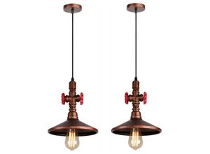 5704142171813 - Wottes - 2Pcs Kreative Metall Wasserrohr Pendelleuchte Industrie Beleuchtung Schlafzimmer Wohnzimmer Retro Kronleuchter