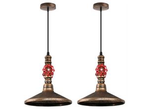 5704142171820 - Wottes - 2Pcs Dekorative Kronleuchter Eisenkunst Beleuchtung Schlafzimmer Wohnzimmer Bar Retro Kreative Hängeleuchte