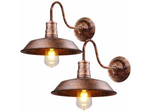 5704142171875 - Wottes - 2Pcs Industrie Retro Antik Schwanenhals Wandlampe E27 Wasserdichte Wandleuchte Schlafzimmer Wohnzimmer