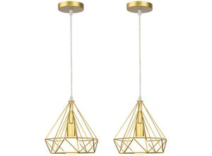 5704142172087 - Wottes - Retro Eisenkunst Pendelleuchte E27 Dekorativer Beleuchtung Wohnzimmer Schlafzimmer Metall Hängelampe - 2Pcs