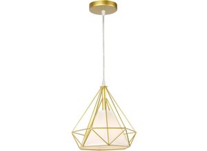 5704142172278 - Wottes - Pendelleuchte Eisenkunst Modern Dekoration Diamanten Käfig Wohnzimmer Schlafzimmer Kreative Kronleuchter