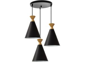 5704142172605 - Wottes - Modern Minimalistische Pendelleuchte Dekoration Schmiedeeisen Industrielles Kreativer Kronleuchter 3 Lichter