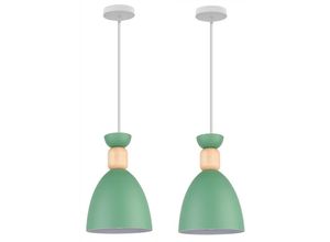 5704142174104 - Wottes - 2Pcs Modern Pendelleuchten Metall Macaron Küche Restaurant Kreativer Hängelampe (Grün)