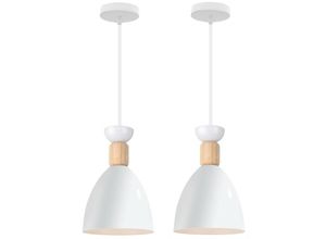 5704142174166 - Wottes - 2Pcs Modern Eisenkunst E27 Pendelleuchte Küche Restaurant Macaron Persönlichkeit Hängelampe (Weiß)