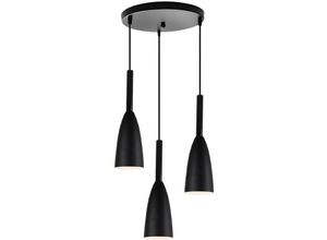 5704142174852 - Wottes - Modern Kreative Industrielle Hängelampe E27 Persönlichkeit Metall Pendellampe 3 Lichter (Schwarz)