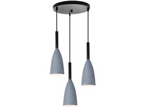 5704142174876 - Wottes - Kreative Modern Industrielle Pendelleuchte E27 Persönlichkeit Metall Kronleuchter 3 Lichter (Grau)