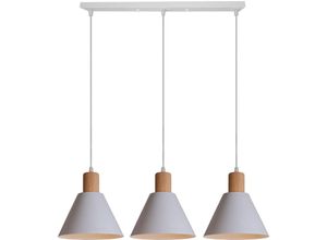 5704142174913 - Wottes - Modern Minimalistische Pendelleuchte Kreativer Schmiedeeisen Kronleuchter 3 Lichter Schlafzimmer (Weiß)