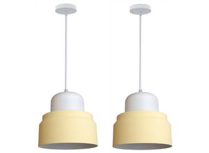 5704142175057 - Wottes - 2Pcs Modern einfache Pendelleuchten E27 Macaron Dekoration kreative Restaurant Küche Kronleuchter (Gelb)