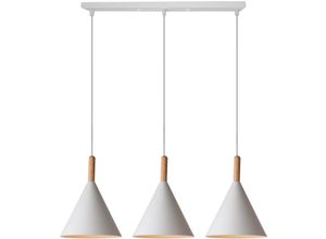 5704142175088 - Wottes - Industrielle Modern Kreative Dekorative Pendelleuchte Innenbereich Kronleuchter Verstellbar 3 Lichter (Weiß)