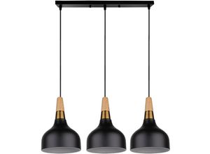 5704142175590 - Wottes - Modern Einfache Schmiedeeiserne Hängelampe Creative Restaurant Bar E27 Pendelleuchte 3 Lichter (Schwarz)