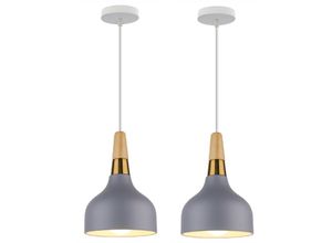 5704142175712 - Wottes - 2Pcs Modern Kreative Pendelleuchte E27 Kronleuchter Schmücken Eisenkunst Restaurantt bar(Grau)