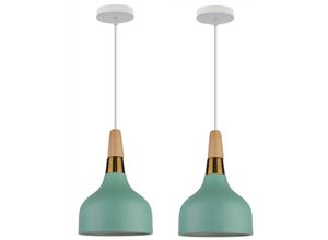 5704142175736 - Wottes - 2Pcs Modern Kreative E27 Pendelleuchte Dekoration Eisen Kunst Kronleuchter Restaurant Bar (Grün)