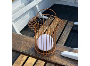 5704709093596 - Dyberg Larsen LED-Akku-Tischlampe Basket terracotta Metall