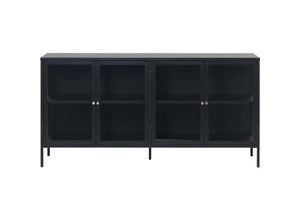 5704745093376 - Ebuy24 - Carmel Sideboard mit 4 Glastüren Stahl schwarz - Schwarz