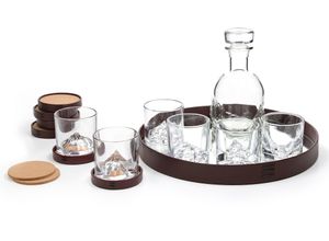 5704854106004 - Whiskyglas LIITON The Peaks Luxus-Set Trinkgefäße Gr 15 tlg farblos (transparent) Whiskygläser inkl Dekanter