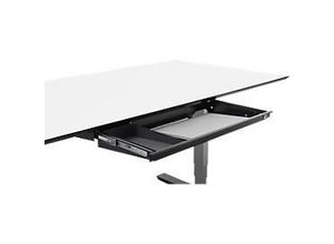 5704864040718 - Laptopschublade für die Montage unter Schreibtischen abschließbar kugelgelagert Kabelführung B 721 x T 316 x H 37 71 mm Metall schwarz