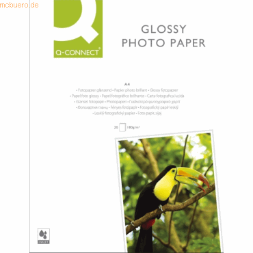 5705831011038 - Fotopapier Glossy KF01103 A4 für Inkjet 180g weiß hochglänzend einseitig bedruckbar 5705831011038 Q-CONNECT 20 Blatt 5705831011038 - Fotopapier Glossy KF01103 A4 für Inkjet 180g weiß hochglänzend einseitig bedruckbar 5705831011038 Q-CONNECT 20 Blatt