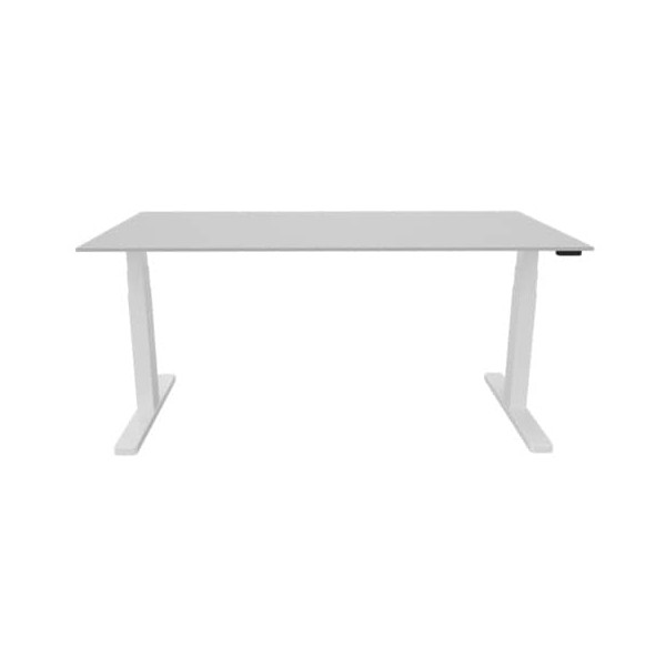 5705831141513 - Schreibtisch KF14151 elektrisch höhenverstellbar 65-130cm (H) 160x80cm (BxT) rechteckig grau   weiß 5705831141513 Q-connect