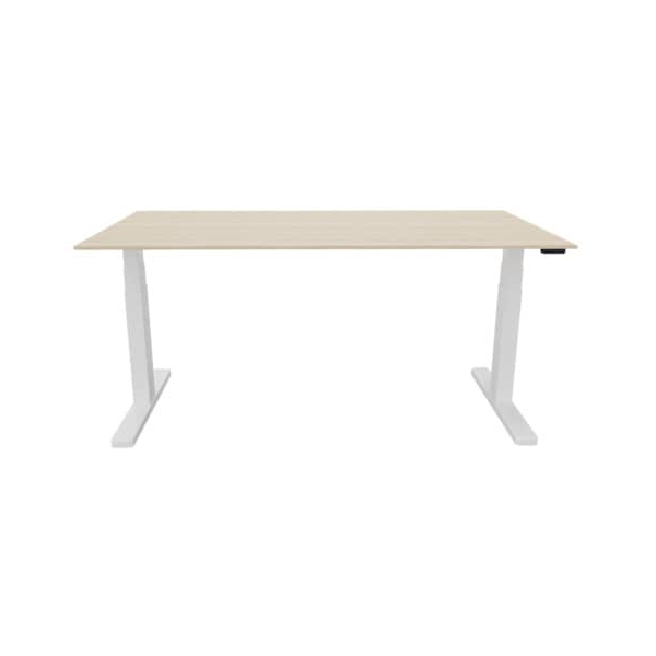 5705831141520 - Schreibtisch KF14152 elektrisch höhenverstellbar 65-130cm (H) 160x80cm (BxT) rechteckig eiche   weiß 5705831141520 Q-connec