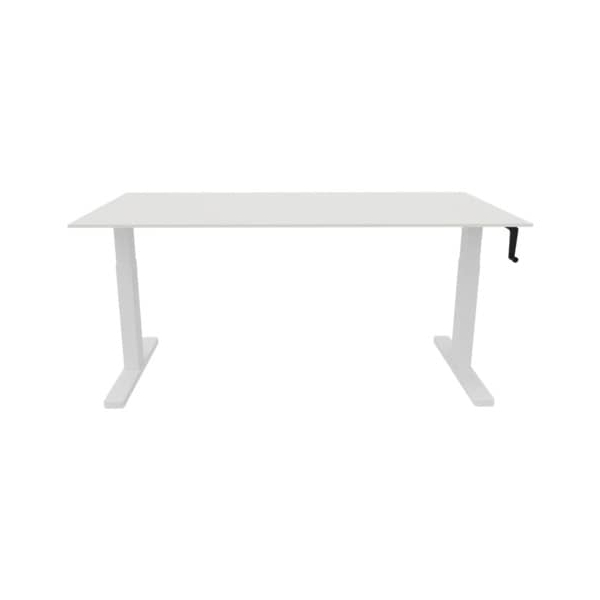 5705831141773 - Schreibtisch KF14177 manuell höhenverstellbar 65-130cm (H) 160x80cm (BxT) rechteckig weiß   weiß 5705831141773 Q-connect