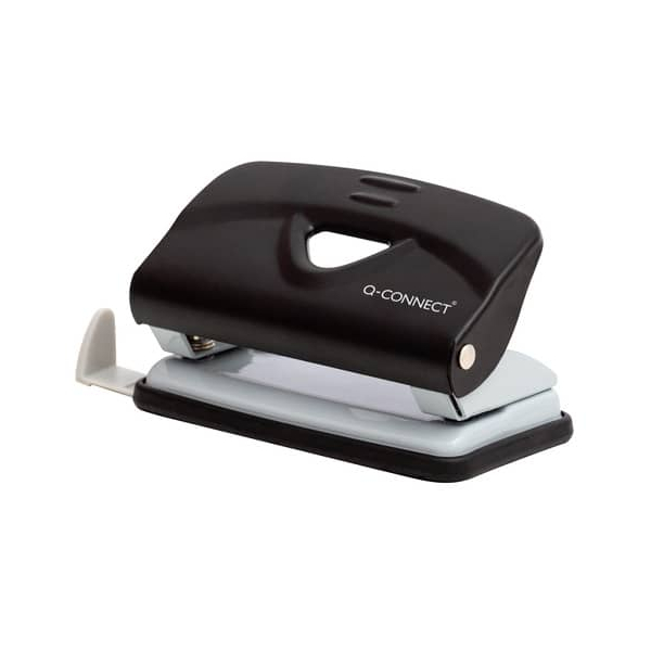 5705831142145 - Bürolocher KF14214 schwarz grau bis 10mm 10 Blatt mit Anschlagschiene 5705831142145 Q-connect