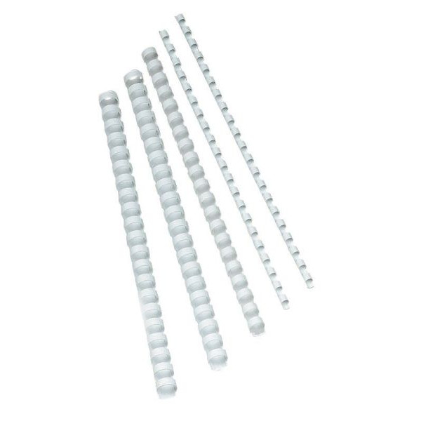 5705831240216 - Plastikbinderücken KF24021 weiß US-Teilung 21 Ringe auf A4 10mm 5705831240216 Q-CONNECT KF24021 100 Stück