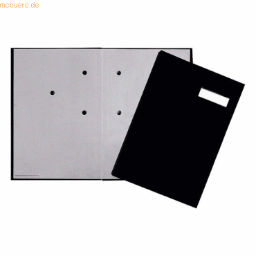 5705831310148 - Unterschriftenmappe KF3101 A4 Kunststoff schwarz mit Einsteckschild 20 Fächer