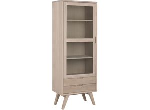 5705994982695 - Align Vitrinenschrank Höhe 190 cm 1 Glastür 2 Schubladen Eiche - Eiche Dekor