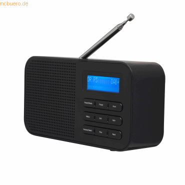 5706751038792 - FM DAB+ Radio - Küchenradio - Tragbares Radio - Betrieb mit Batterie oder Netzstrom - LCD-Bildschirm - DAB42 - Schwarz