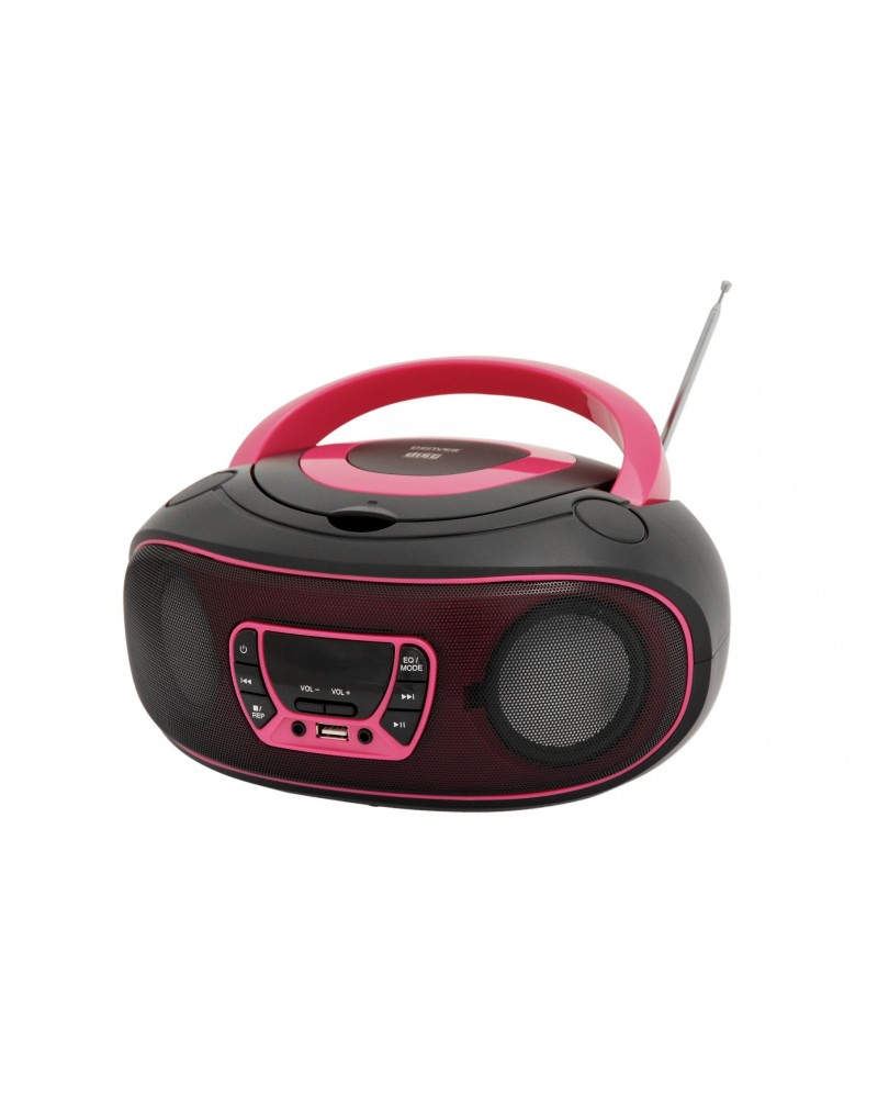 5706751040726 - Tragbare Boombox Bluetooth - Lichteffekte - FM Radio - CD Spieler - AUX - TCL212BT - Pink