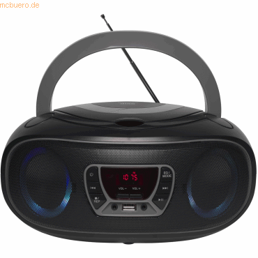 5706751042294 - Tragbares Radio CD-Player Kinder - Bluetooth - Lichteffekte - Boombox - AUX - FM - TCL212BT - Grau