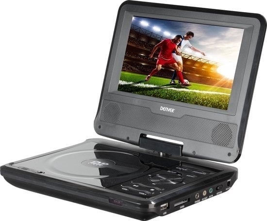 5706751050046 - MT-784NB - Tragbarer DVD-Player - 7-Zoll-Einzelbildschirm - USB im Schacht - Mit Akku - bis zu 2 Stunden Wiedergabezeit - Schwarz