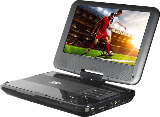 5706751050060 - MT986NB - Portable DVD speler - 9 inch - enkel scherm USB input - Met accu - tot 2 uur speelplezier - Zwart