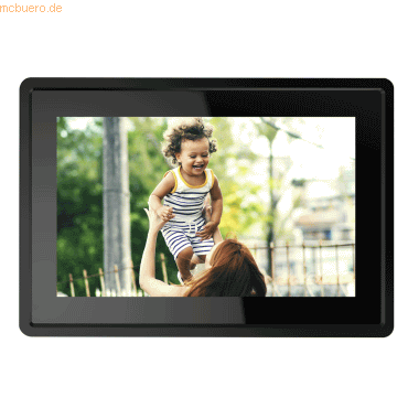 5706751055416 - Digitaler Fotorahmen 101 Zoll - FLAT DESIGN - HD - Frameo App - Fotorahmen - WiFi - IPS Touchscreen - 16GB - PFF1021B