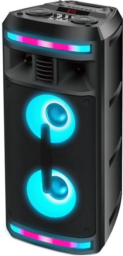 5706751066351 - Bluetooth Lautsprecher Party Box - Disco Lights - Inkl Fernbedienung - Mikrofonanschluss - BPS351NR - Schwarz