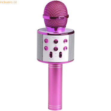 5706751068683 - Karaoke-Mikrofon Bluetooth - Drahtlos - Karaoke-Set - Eingebauter Lautsprecher - AUX - MicroSD - KMS20 - Pink