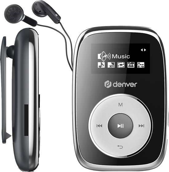 5706751071133 - MP3-Player inkl Ohrhörer - 32GB - Shuffle-Modus - Kinder & Erwachsene - Befestigungsclip - AUX - MicroSD - MPS316 - Schwarz